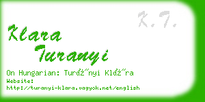 klara turanyi business card